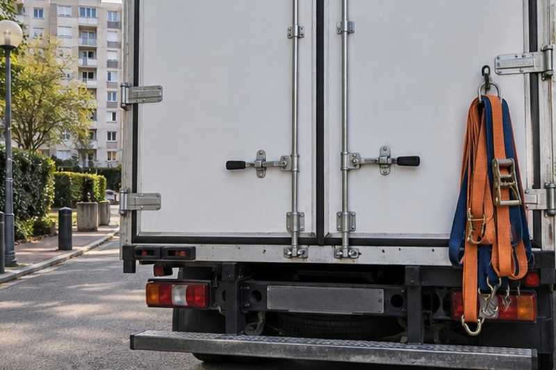 Portes arrière et sangles rangées
