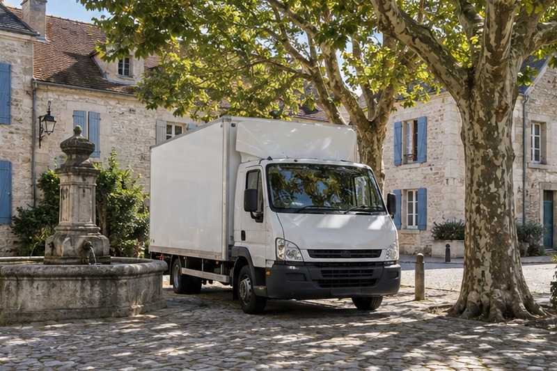 Camion à l’ombre des platanes, Savigny-sur-Orge