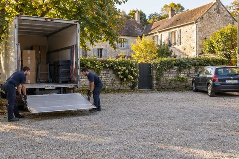 Camion reculé sous un tilleul : chantier Rue de Bruxelles