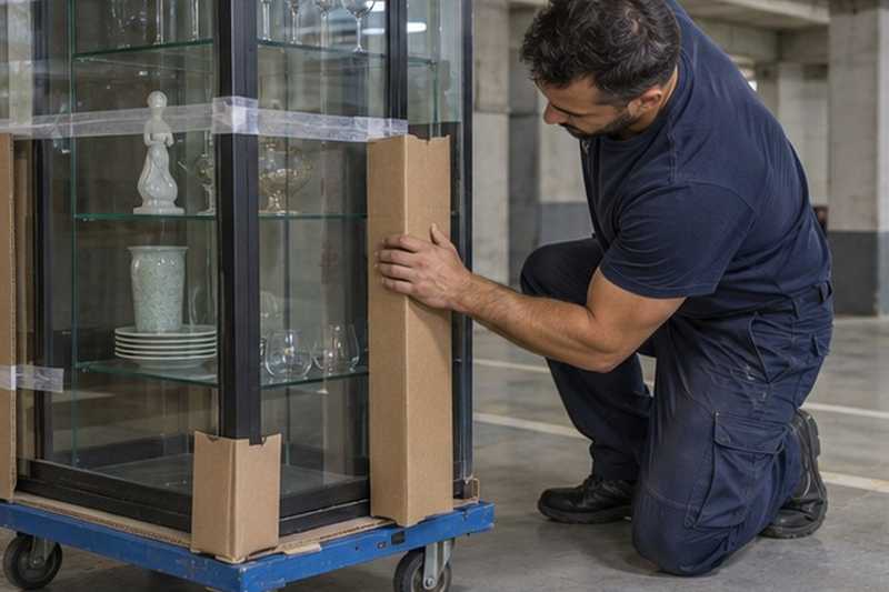 Vitrine protégée dans une place de parking : chantier Rue Anatole France