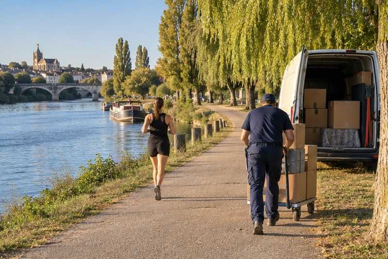 Chariot le long des quais : chantier Grande Rue