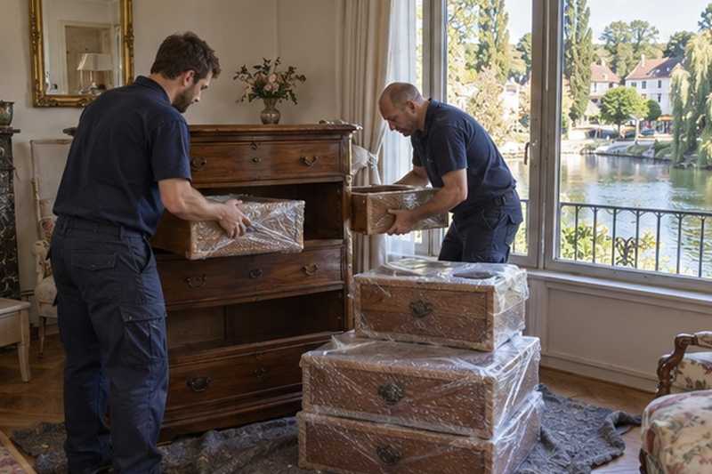 Tiroirs de commode sortis un à un