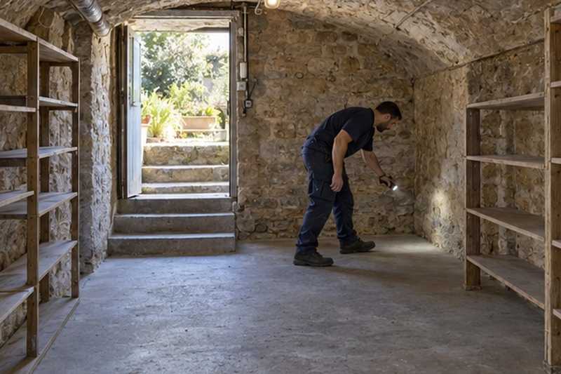 Cave vide après l’enlèvement : chantier Rue de la Nérac