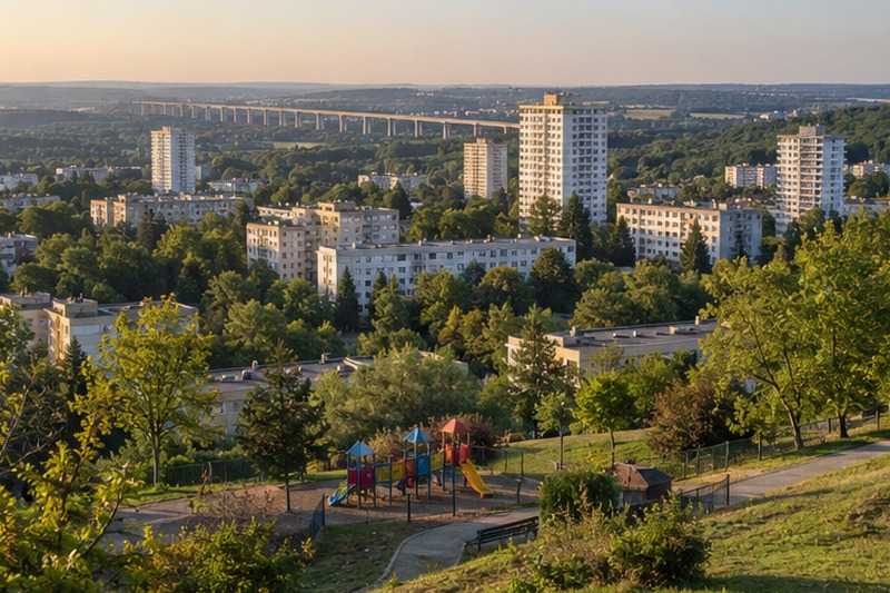 Grand ensemble vu depuis un coteau