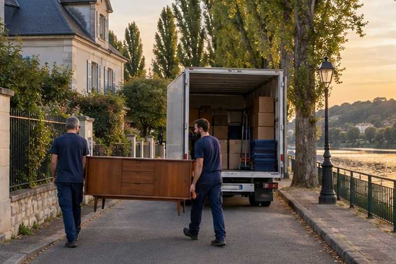 Camion garé en bord de fleuve