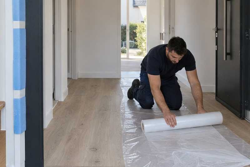 Parquet couvert d’un film adhésif
