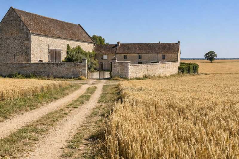 Grande ferme de la plaine céréalière