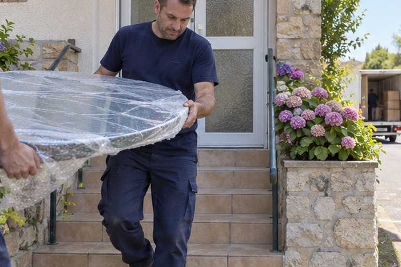 Plateau de verre sur un petit perron : chantier Rue de la Butte au Prieur