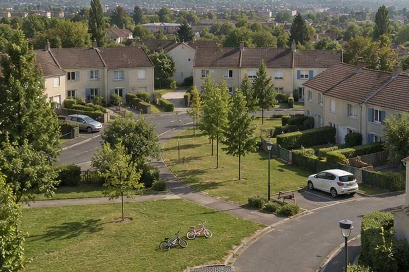 Lotissement des années 1970 vu d’en haut