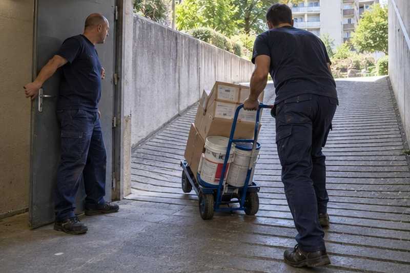 Rampe de sortie du sous-sol : chantier Rue d’Arcachon