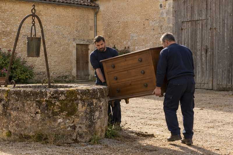 Buffet contourné autour d’un puits de ferme : chantier Rue de l’Égalité