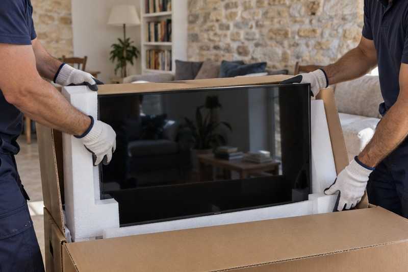 Écran glissé dans son carton