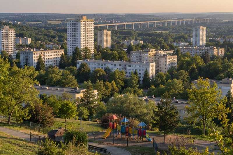 Grand ensemble vu depuis un coteau