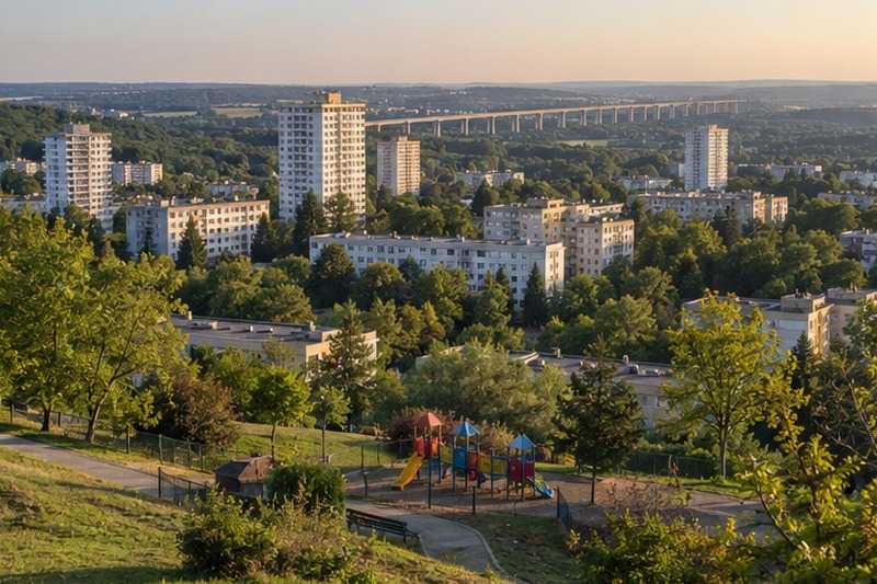 Grand ensemble vu depuis un coteau