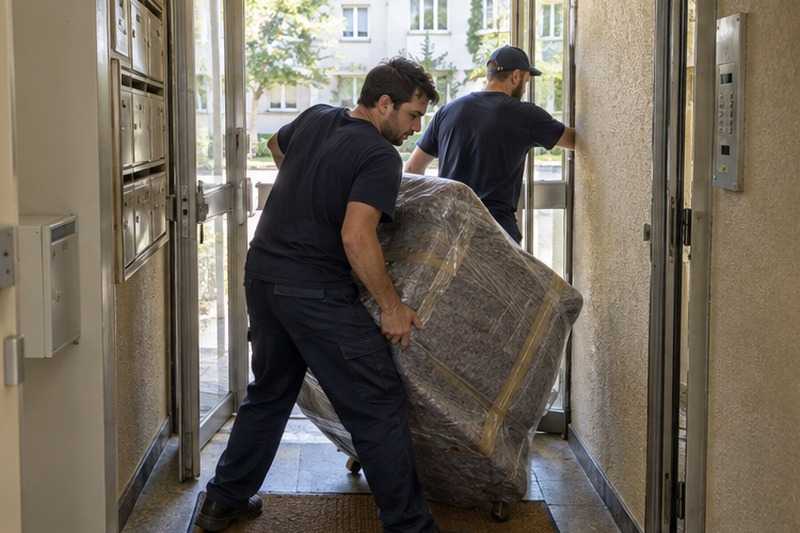 Fauteuil tourné dans le sas : chantier Rue Alphonse Dida