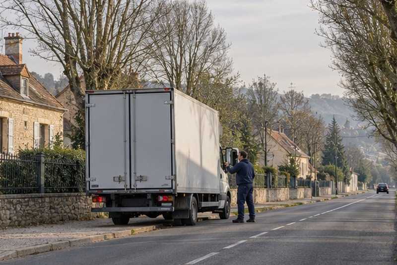 Camion dans un renfoncement d’avenue