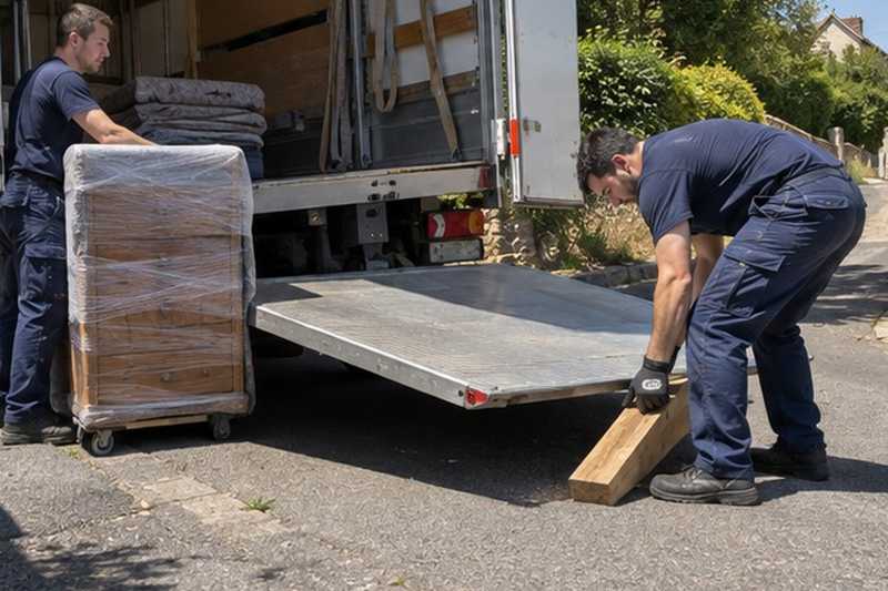 Hayon calé sur une chaussée inclinée