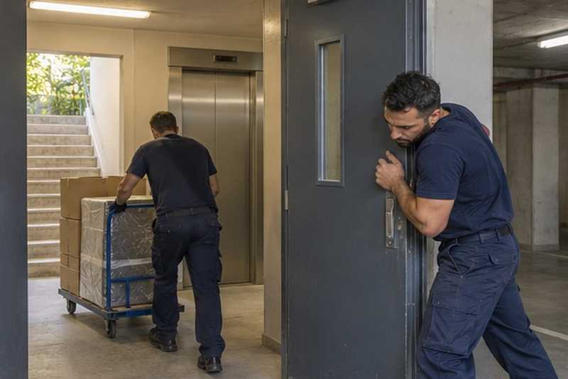 Porte coupe-feu tenue pour le chariot : chantier Rue Noël Ballay