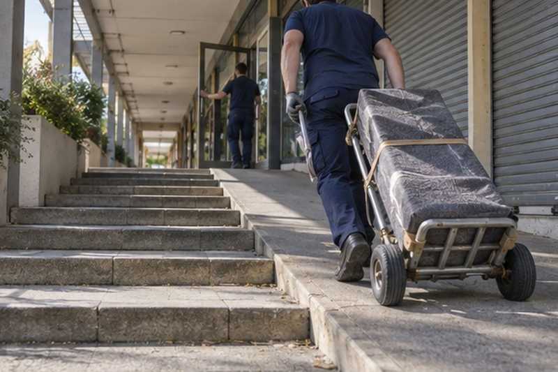 Chariot sur la rampe d’une galerie : chantier Rue des Pavillons