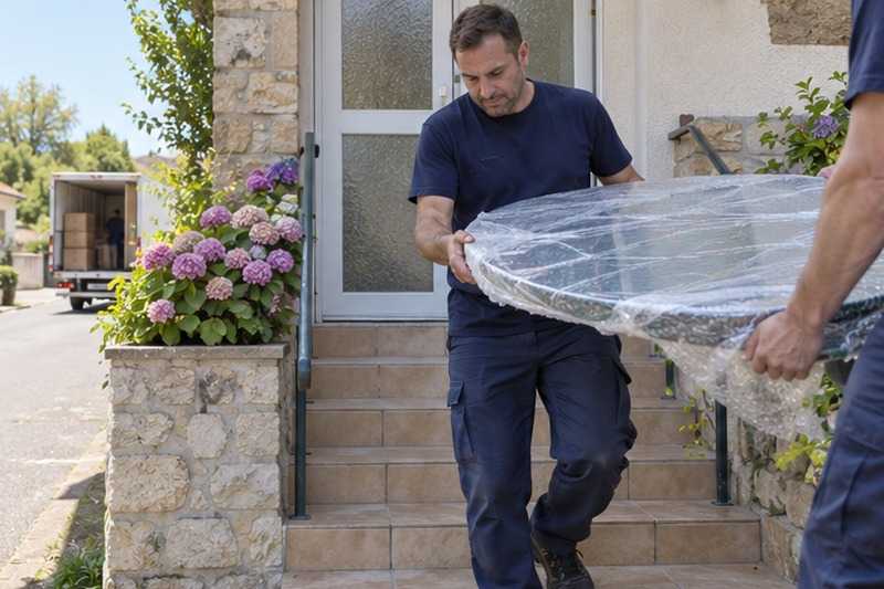 Plateau de verre sur un petit perron : chantier Grande Rue