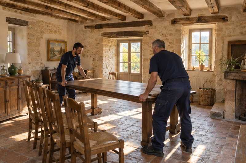 Table replacée dans la ferme