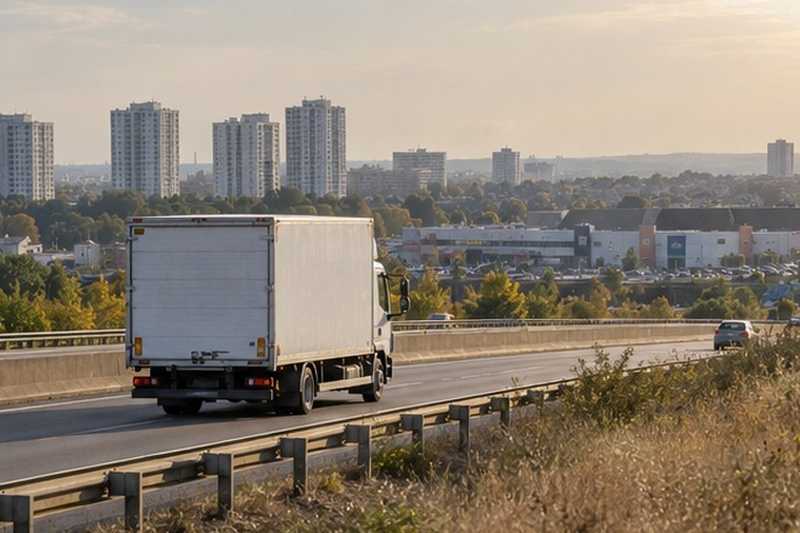 Camion sur une voie rapide