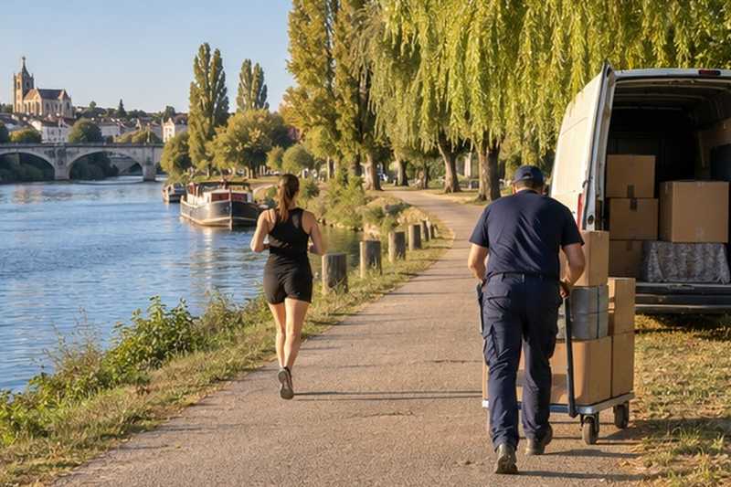Chariot le long des quais : chantier Rue Alexandre