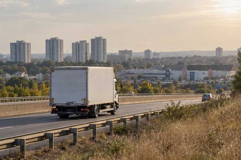 Camion sur une voie rapide