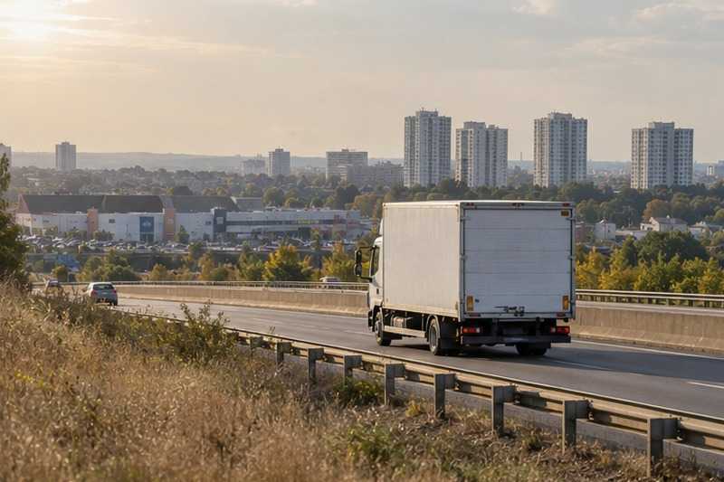 Camion sur une voie rapide