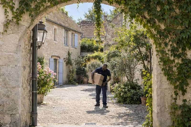 Passage voûté vers une cour de village