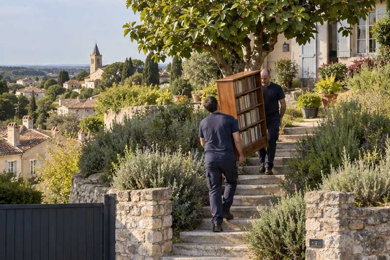 Bibliothèque portée dans un jardin en terrasse : chantier Rue de l’Église
