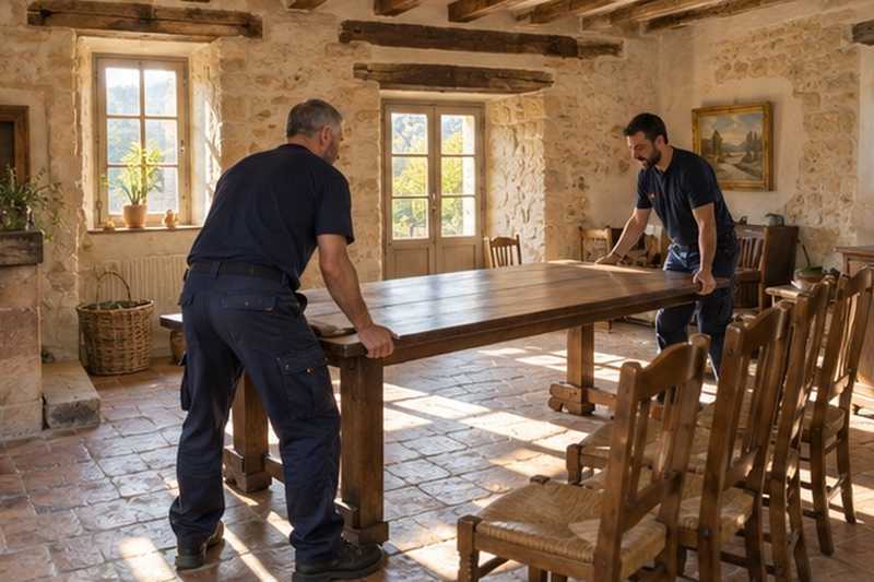 Table replacée dans la ferme, Étiolles