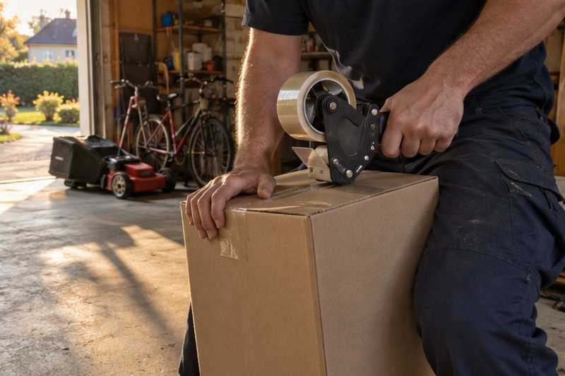Ruban tiré sur un carton plein