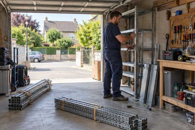 Rayonnages de garage démontés