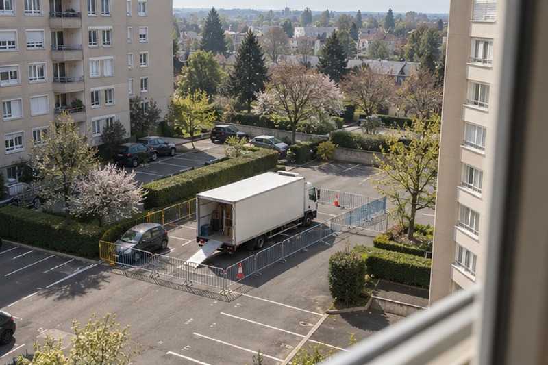 Place réservée vue d’en haut : chantier Rue de l’Abreuvoir