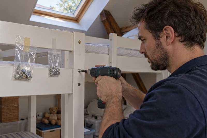 Vis de lit superposé gardées en sachets