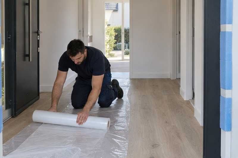 Parquet couvert d’un film adhésif