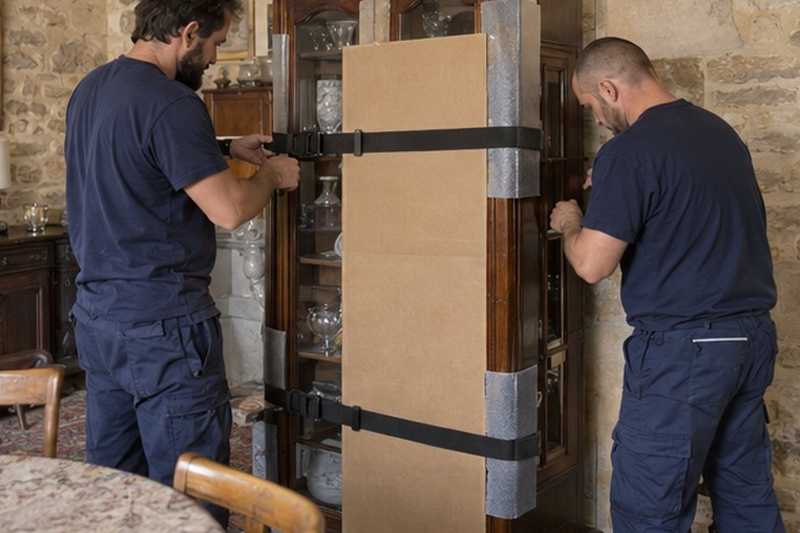 Vitrine fermée par un panneau rigide