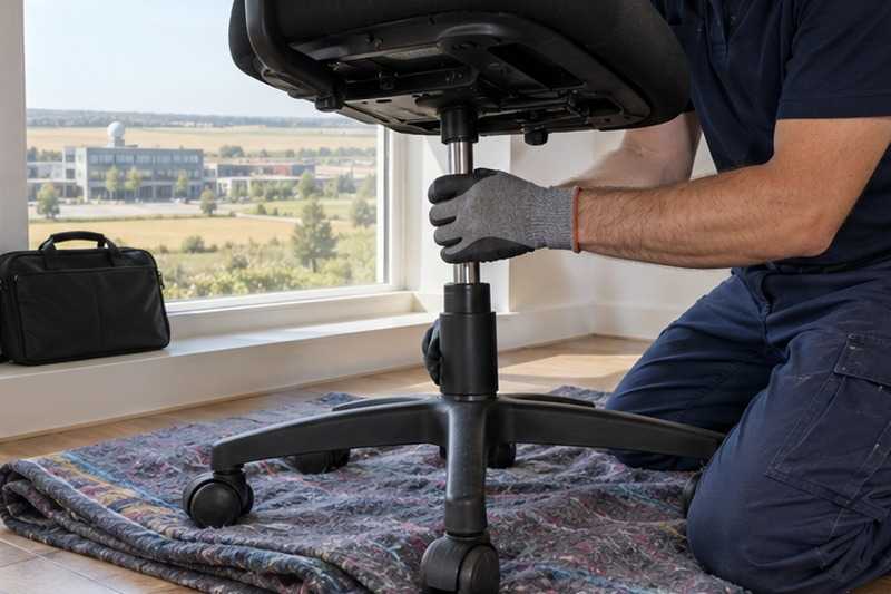 Fauteuil de bureau démonté au salon