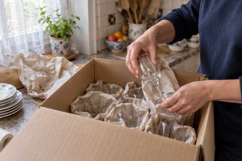 Verres à pied calés dans le papier