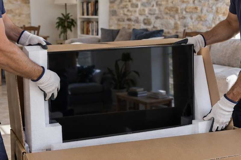 Écran glissé dans son carton