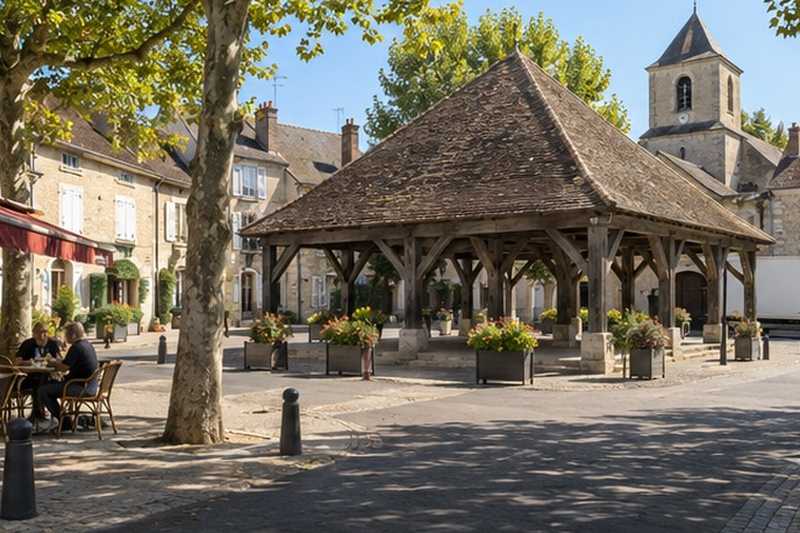 Place de village et halle en bois