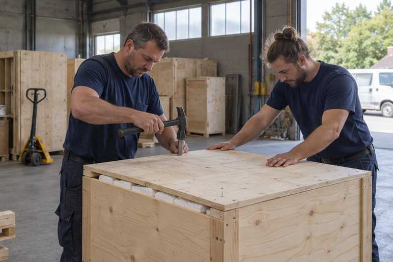 Caisse en bois d’export clouée