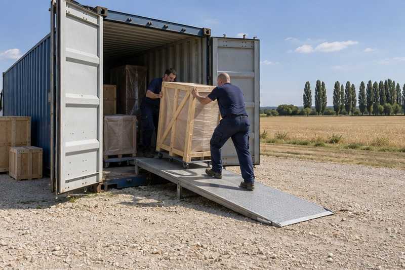 Chargement d’un conteneur maritime