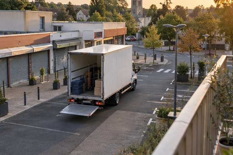 Camion sur l’aire de livraison