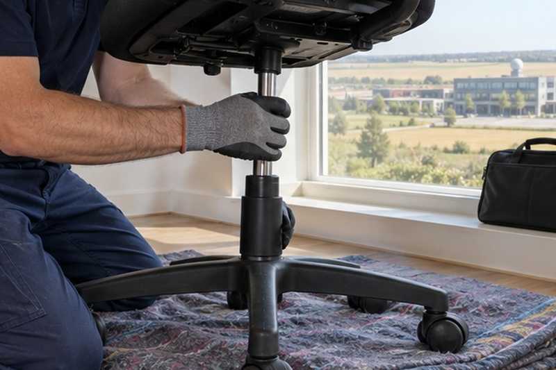 Fauteuil de bureau démonté au salon