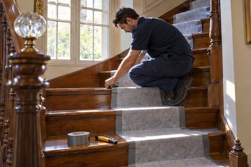 Marches protégées dans une villa : chantier Rue de Chamarande