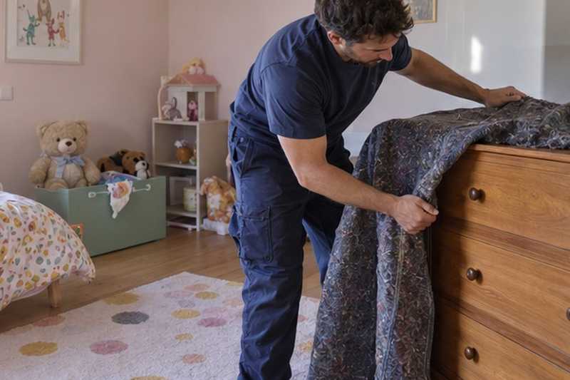 Commode déballée dans la chambre, La Norville