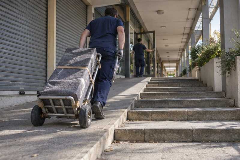 Chariot sur la rampe d’une galerie : chantier Rue Circulaire