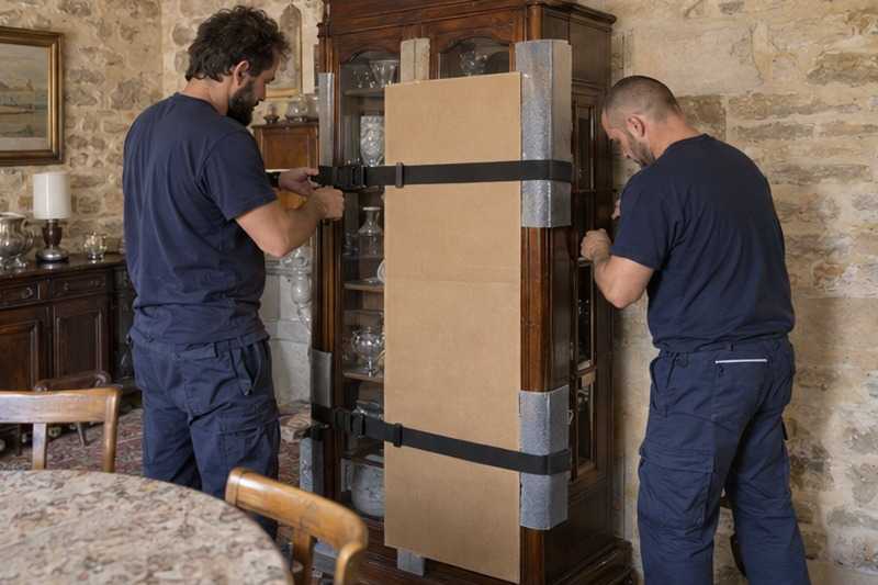 Vitrine fermée par un panneau rigide
